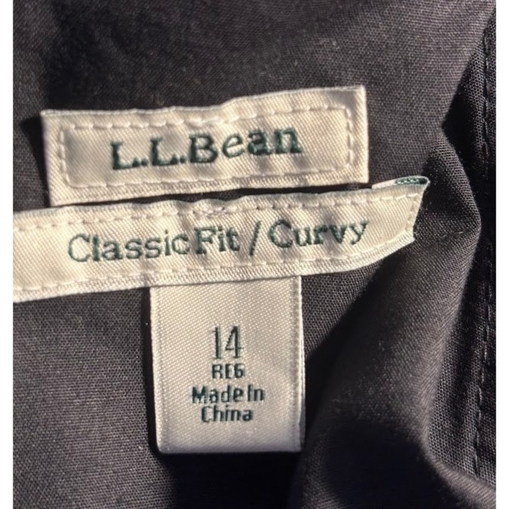 LL Bean Classic Fit Curvy Chino Pants Navy Blue Cotton Size 14 Reg 257250 - Picture 3 of 5